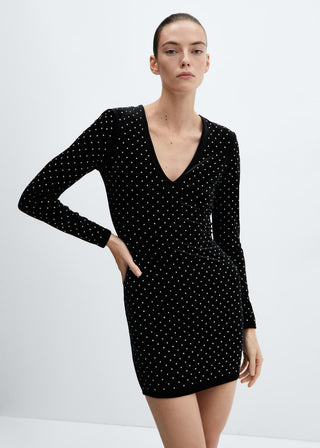 Vestido Manga Larga de Terciopelo