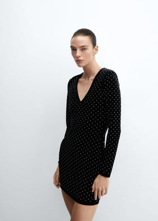 Vestido Manga Larga de Terciopelo