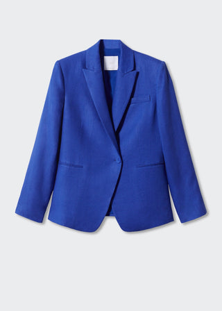 Blazer Recto con Solapas de Lino