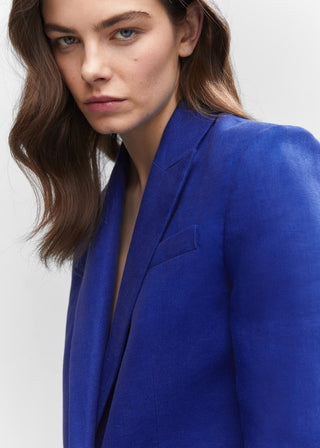 Blazer Recto con Solapas de Lino