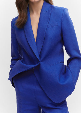 Blazer Recto con Solapas de Lino