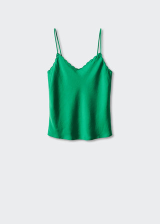 Blusa Satinada con Tirantes Ajustables