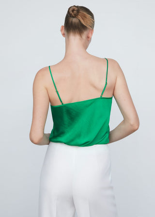Blusa Satinada con Tirantes Ajustables