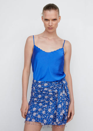 Blusa Satinada con Tirantes Ajustables