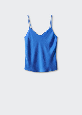 Blusa Satinada con Tirantes Ajustables