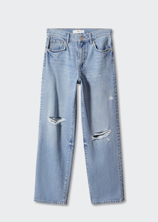 Jeans Talle Medio con Rotos