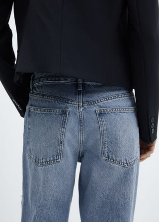 Jeans Talle Medio con Rotos