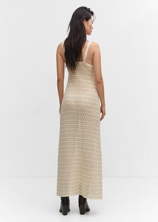Vestido de Tirantes con Tejido de Crochet