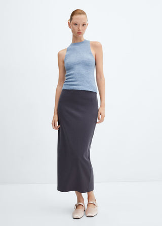 Blusa Cuello Halter con Lana