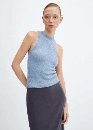 Blusa Cuello Halter con Lana