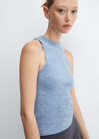 Blusa Cuello Halter con Lana