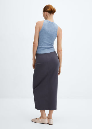 Blusa Cuello Halter con Lana