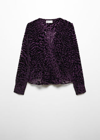 Blusa de Terciopelo con Animal Print