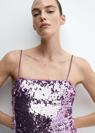 Vestido de Tirantes con Lentejuelas