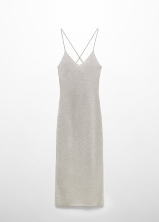 Vestido sin Mangas con Tejido de Lúrex