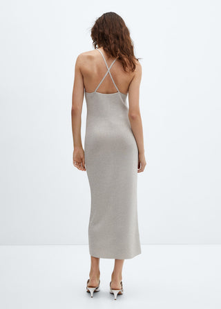 Vestido sin Mangas con Tejido de Lúrex