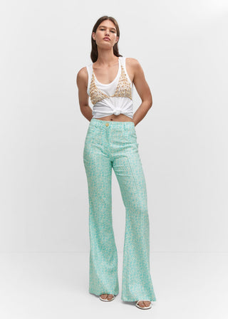Pantalón Ancho con Estampado Floral