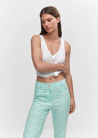 Pantalón Ancho con Estampado Floral