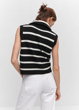Striped Zippered Vest