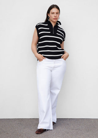 Striped Zippered Vest