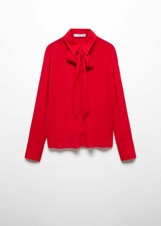 Long-Sleeved Shirt with Bow Detail