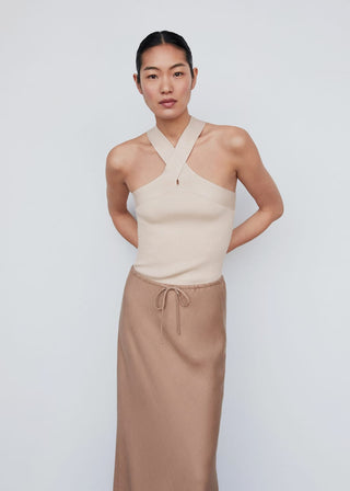 Blusa de Punto con Cuello Halter