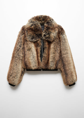 Chaqueta Corta Efecto Pelo