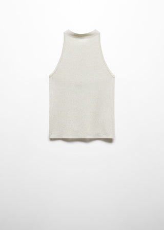 Top Cuello Halter de Lúrex, Gris