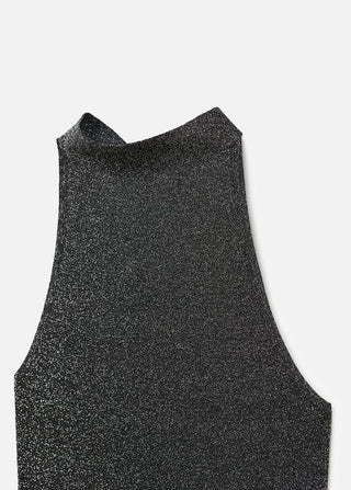 Top Cuello Halter de Lúrex, Negro