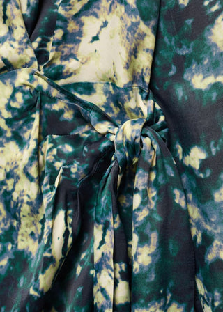 Vestido Detalle de Nudo Tie-dye, Verde