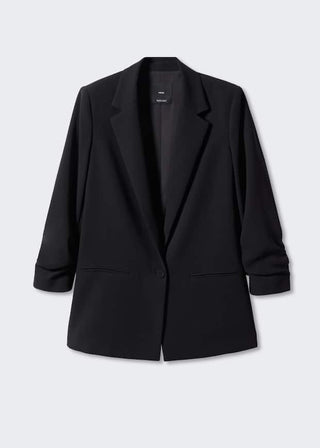 Blazer Mangas Fruncidas Negro