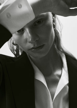 Blazer Recto con Mangas Fruncidas