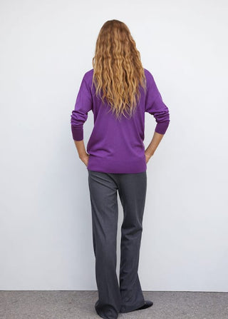 Sudadera Cuello Pico con Aberturas, Morado