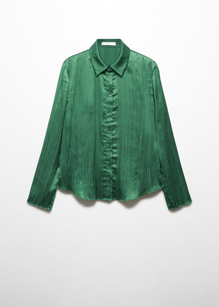 Camisa Manga Larga Efecto Plisado