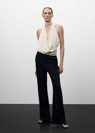 Blusa Drapeada con Tejido Satín