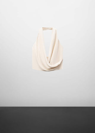 Blusa Drapeada con Tejido Satín