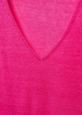 Camiseta Cuello Pico de Lino