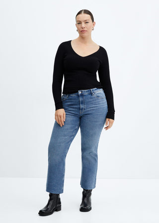 Jeans Crop Corte Flare