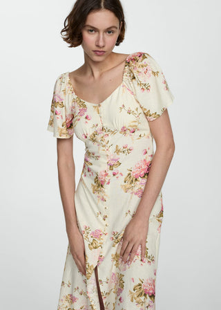 Short Sleeve Floral Print Dress