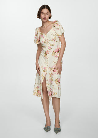 Short Sleeve Floral Print Dress