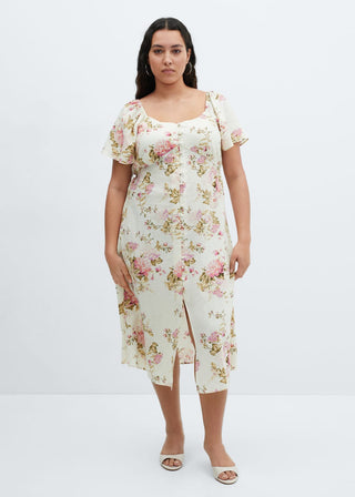 Short Sleeve Floral Print Dress