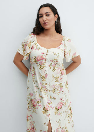 Short Sleeve Floral Print Dress