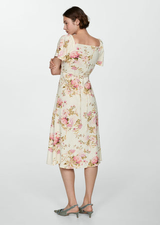 Short Sleeve Floral Print Dress