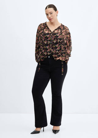 Blusa Semitransparente Estampado Floral