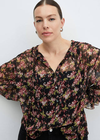 Blusa Semitransparente Estampado Floral