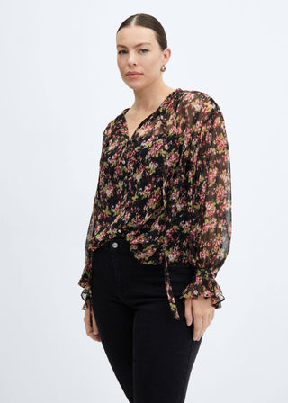 Blusa Semitransparente Estampado Floral