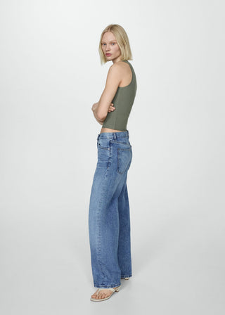 Jeans Wideleg Talle Medio