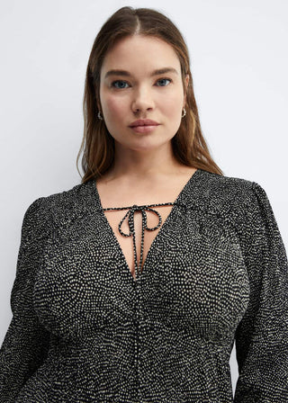 Vestido Manga Larga con Estampado