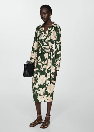 Long Sleeve Floral Print Dress