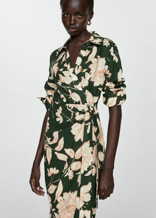 Long Sleeve Floral Print Dress